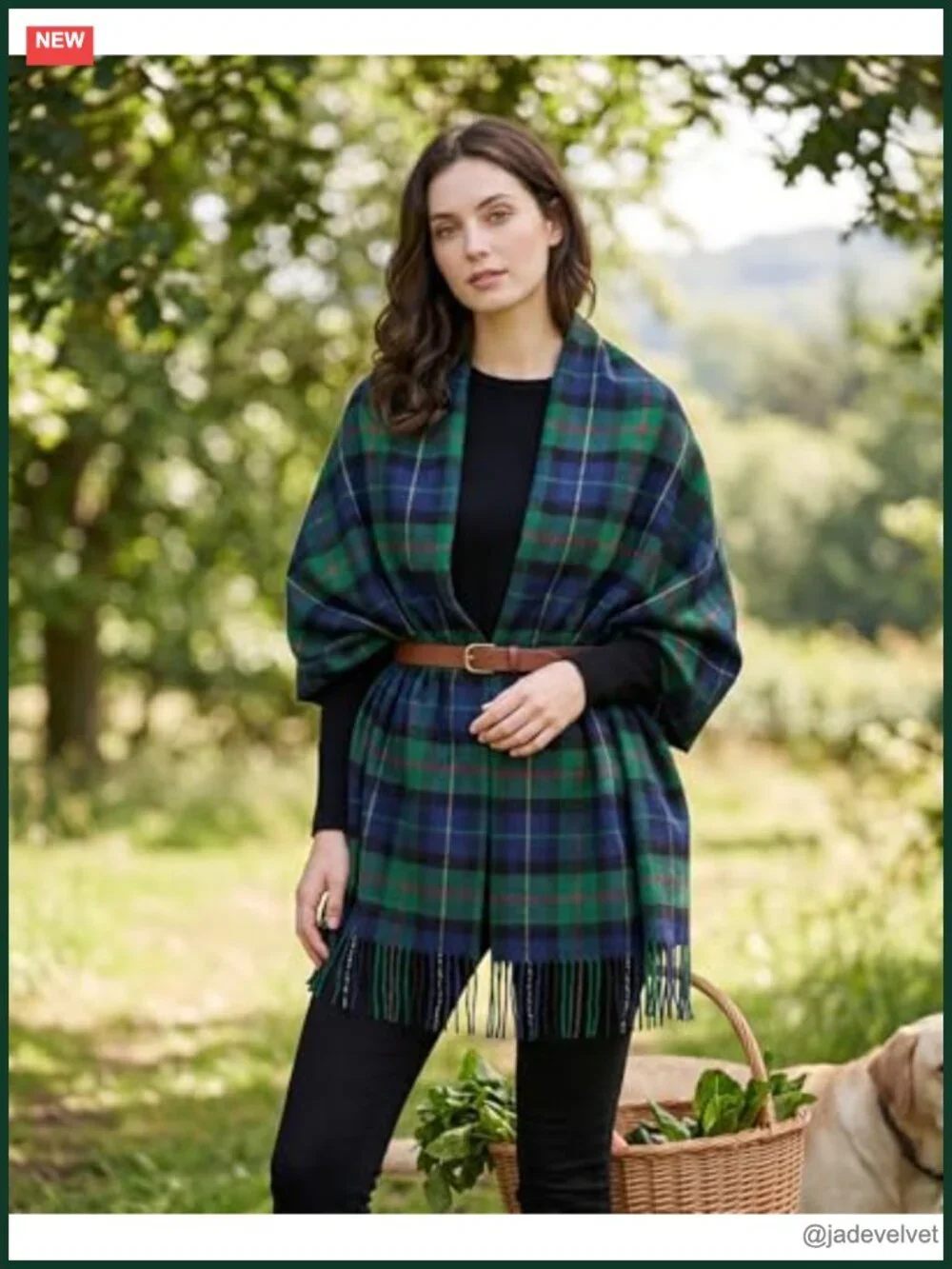 Oversized Cashmere Feel Scottish Tartan Plaid Shawl Wrap Scarf